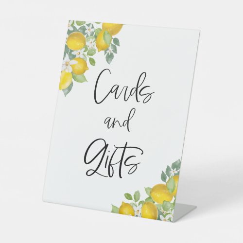 Citrus Yellow Lemon Theme Cards and Gifts Sign