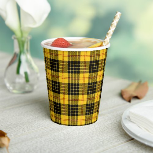 Citrus Yellow Plaid Paper Cups