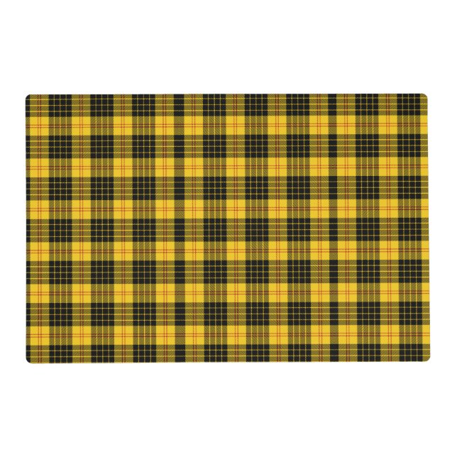 Citrus Yellow Plaid Paper Placemats (Front)
