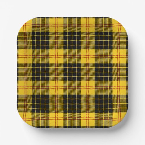 Citrus Yellow Plaid Paper Plate