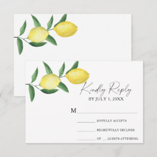 Citrus yellow - Wedding RSVP Card