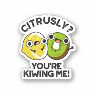 Citrusly You're Kiwiing Me Funny Fruit Pun Sticker