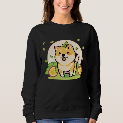 Citrusy Cuteness Shiba Inu Pups with Oranges Sweatshirt