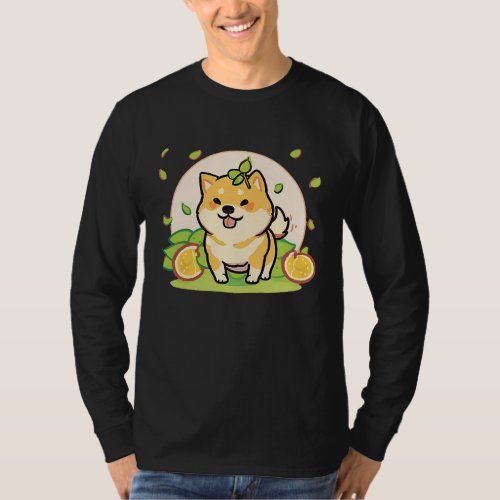 Citrusy Cuteness Shiba Inu Pups with Oranges T_Shirt