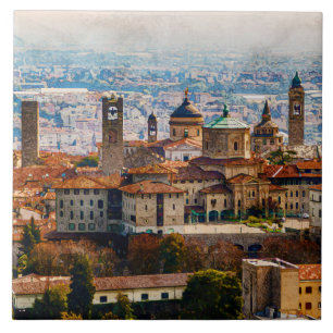 Citta Alta in Bergamo, Italy Ceramic Tile