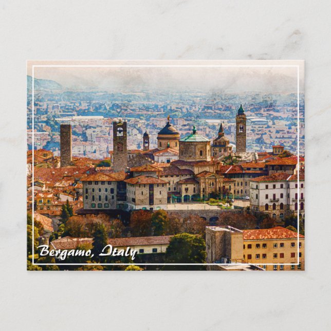 Citta Alta in Bergamo, Italy Postcard (Front)