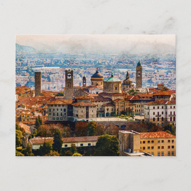 Citta Alta in Bergamo, Italy Postcard (Front)