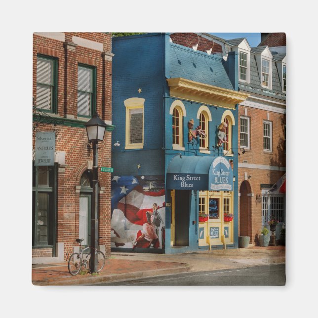 City - Alexandria, VA - King Street Blues Magnet (Front)