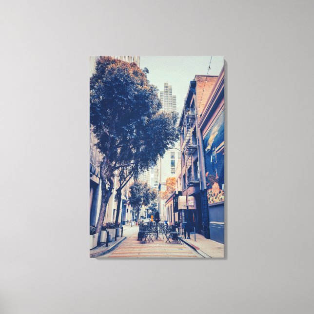 City Alleyway with Cafe Canvas Print (Front)