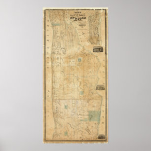 City And County Of New York North Of 50th St Poster