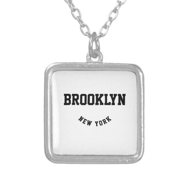 City and State Custom Location Silver Plated Necklace (Front)