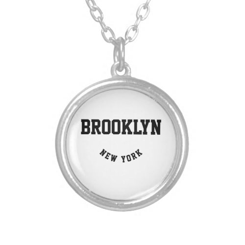 City and State Custom Location Silver Plated Necklace