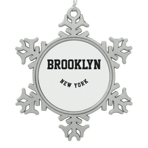 City and State Custom Location  Snowflake Pewter Christmas Ornament