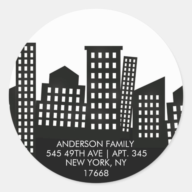 CITY APARTMENT | New Home Address Label Sticker (Front)
