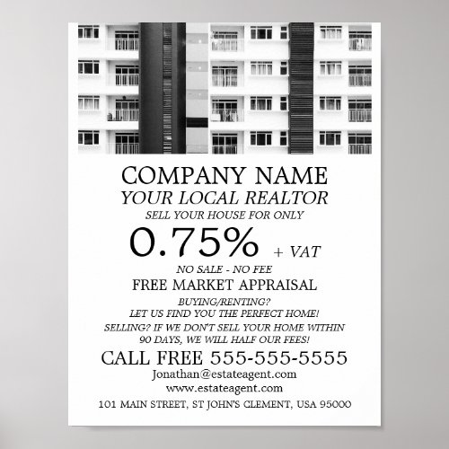 City Apartments Realtor Estate Agent Advertising Poster