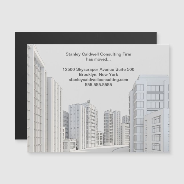 City Architecture Business Moving Magnetic Card (Front/Back)