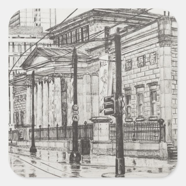 City Art Gallery Manchester. 2007 Square Sticker (Front)