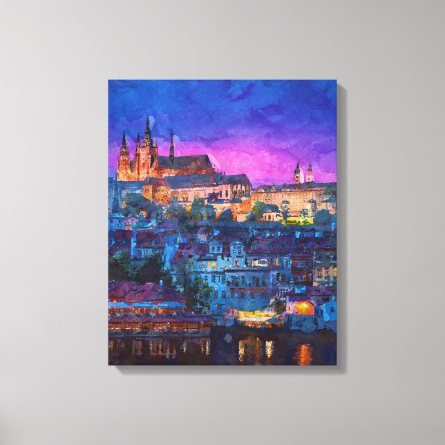 City at night canvas print (Front)