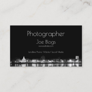 City At Night Illuminated Business Card