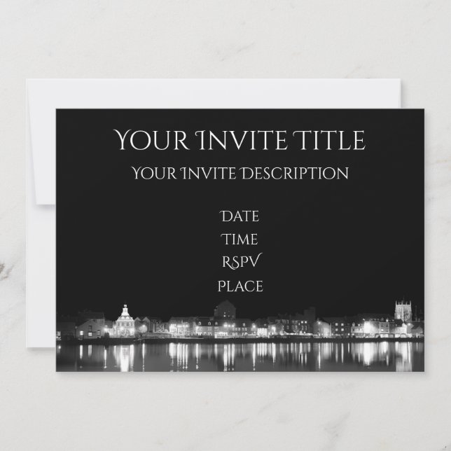 City At Night Illuminated Invitation (Front)