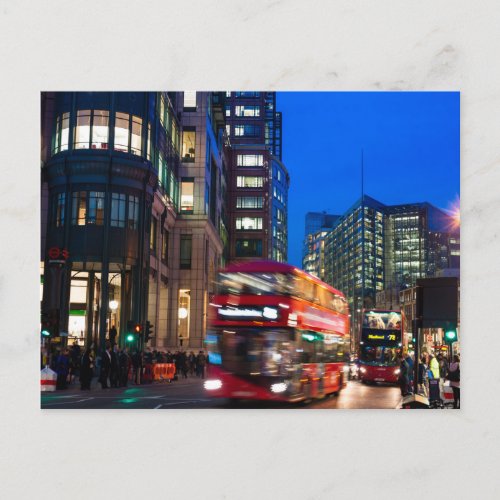 City at Night  London England Postcard