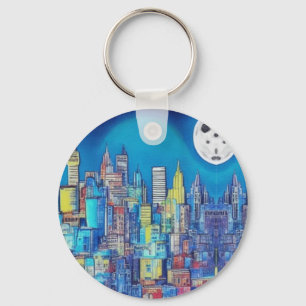 city at night night beauty just for you. keychain