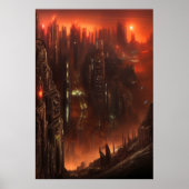 City at the gate of Hell | AI Art Poster | Zazzle