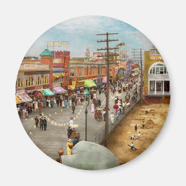 City - Atlantic City NJ - Steel Pier 1909 Magnet (Front)