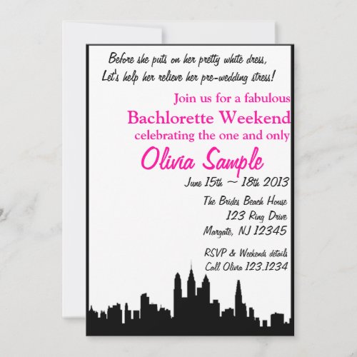 City Bachlorette Invitation