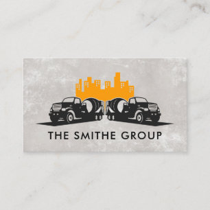 City Background Cement Trucks Business Card