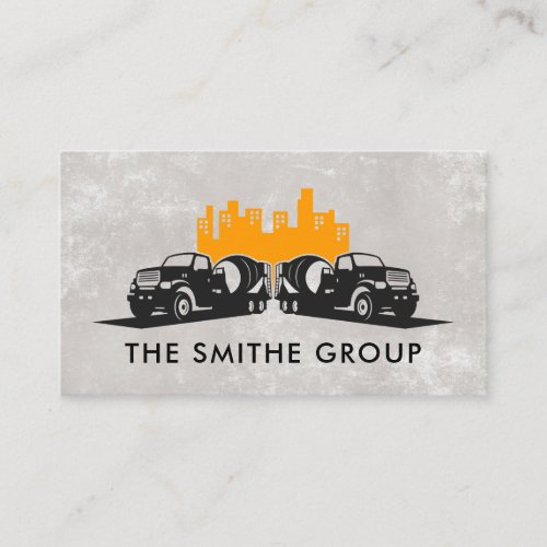 City Background  Cement Trucks Business Card