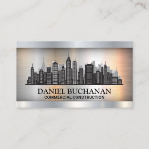 City Background Metallic Business Card