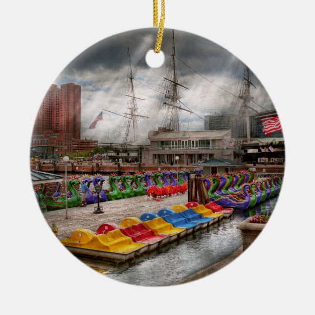 City - Baltimore MD - Modern Maryland Ceramic Ornament (Front)