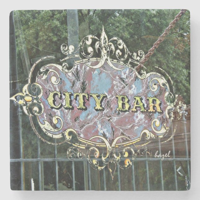 City Bar Athens Georgia Marble Stone Coaster. Coaster (Front)
