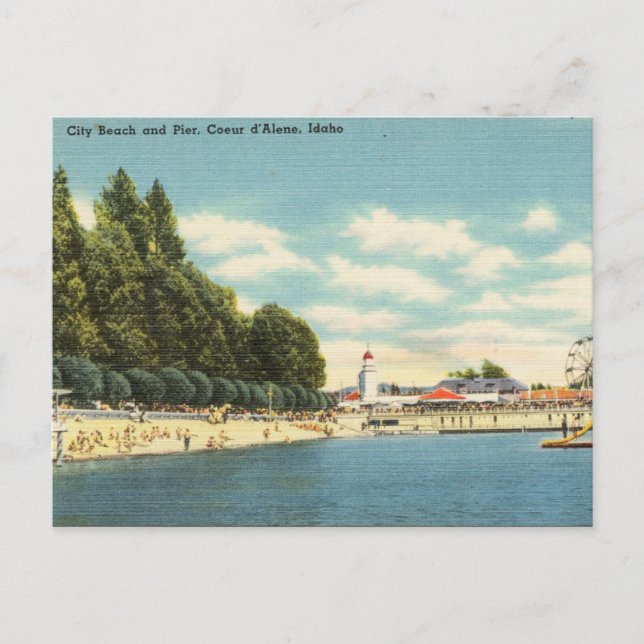 City Beach Pier, Coeur d'Alena, Idaho Postcard (Front)
