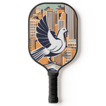 City Bird on Roof Personalized Pickleball Paddle