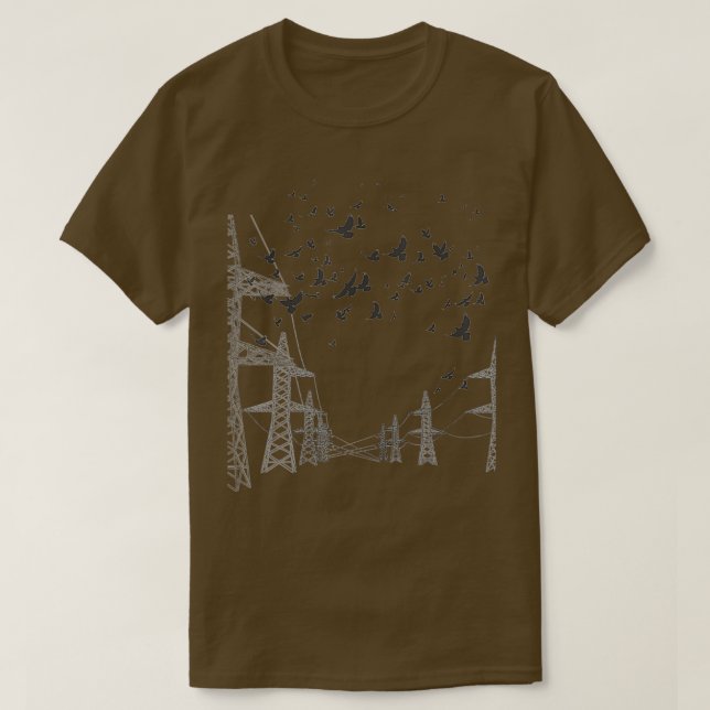 City Bird Pigeon Silhouette T-Shirt (Design Front)