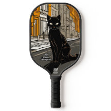 City Black Cat Personalized Pickleball Paddle