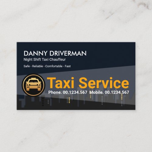 City Block Search Light For Night Taxi Cab Business Card