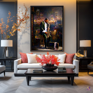City Blues – Jazz Reflections in Contemporary Poster