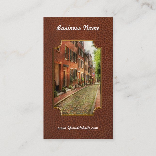 City - Boston MA - Acorn Street Business Card (Front)