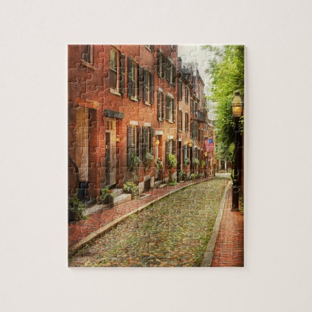 City - Boston MA - Acorn Street Jigsaw Puzzle (Vertical)