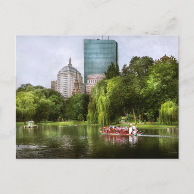City - Boston Ma - Boston public garden Postcard (Front)
