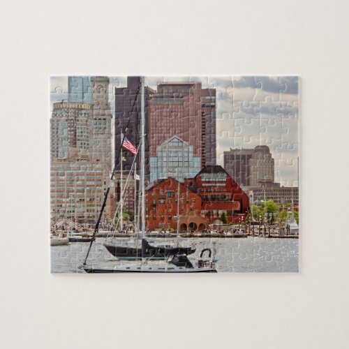 City _ Boston Ma _ Harbor walk skyline Jigsaw Puzzle