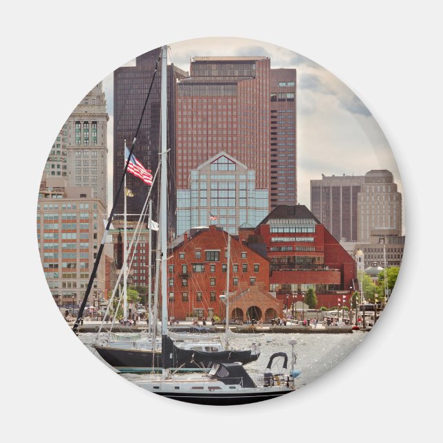City - Boston Ma - Harbor walk skyline Magnet (Front)