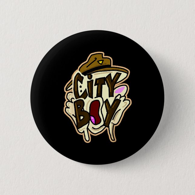 City boy meme  button (Front)