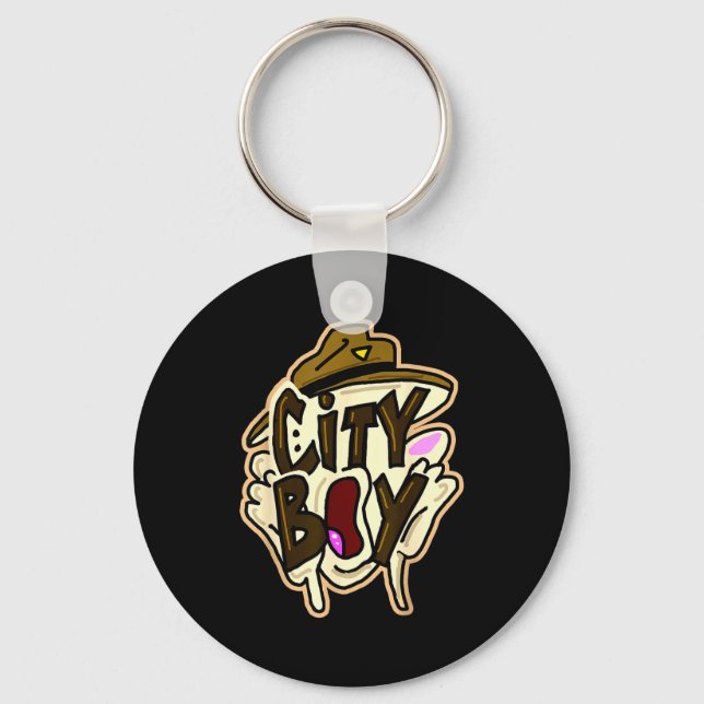 City boy meme  keychain (Front)