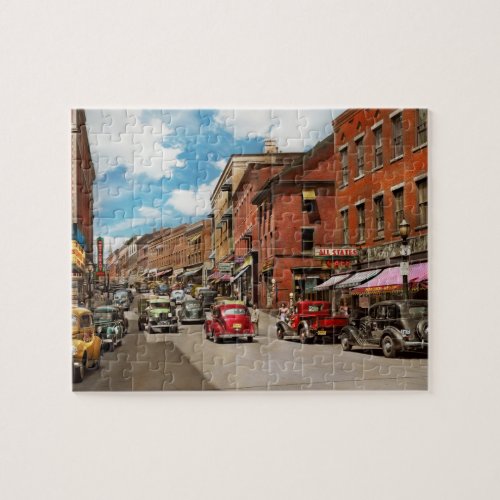 City _ Brattleboro VT _ No parking on Main St 1941 Jigsaw Puzzle