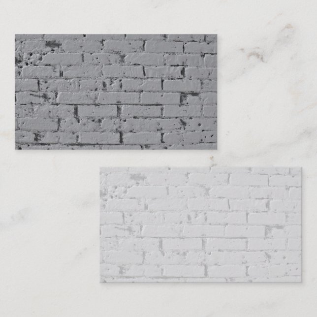 City Brick Wall Painted Light Grey Business Card (Front/Back)