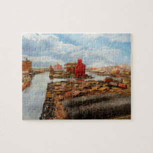 City - Buffalo NY - Creeks and Elevators 1900 Jigsaw Puzzle